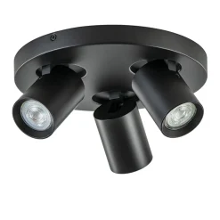 Plafondspot Oliver 3L rond zwart gu10