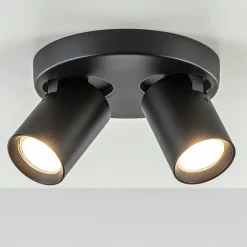 Plafondspot Oliver 2L rond zwart gu10