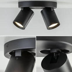 Plafondspot Oliver 2L rond zwart gu10