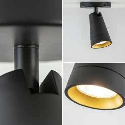 Plafondspot Petunia enkel zwart/goud