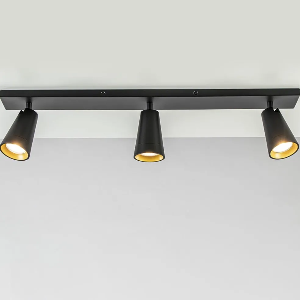 Plafondspot Petunia 3L balk zwart/goud