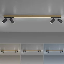 Plafondspot Pure Lines antraciet/hout cct