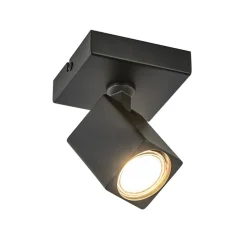 Plafondspot Quadro 1L zwart gu10