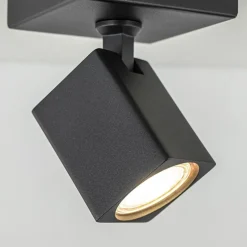 Plafondspot Quadro 1L zwart gu10