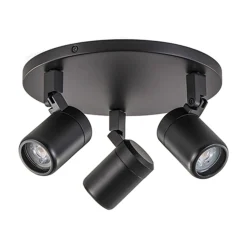 Plafondspot Rain 3L rond zwart IP44