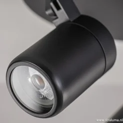 Plafondspot Rain 3L rond zwart IP44