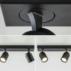 Plafondspot Razza 2L balk zwart gu10