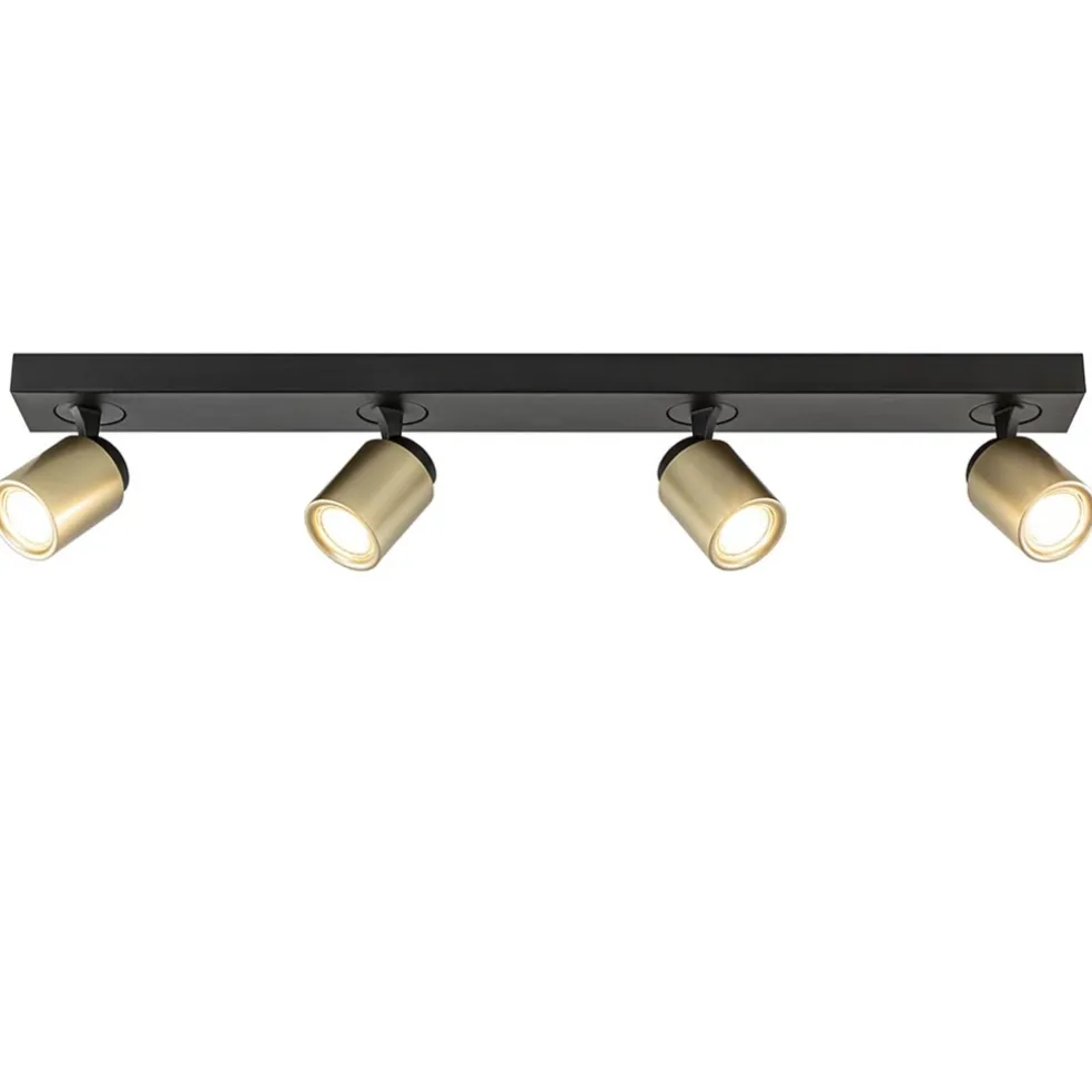Plafondspot Razza 4L balk zwart/matgoud