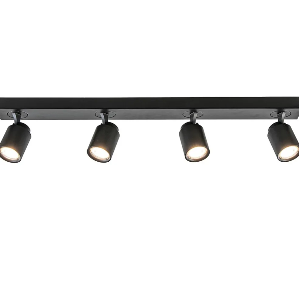 Plafondspot Razza 4L balk zwart gu10