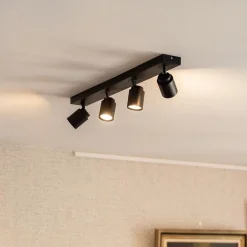 Plafondspot Razza 4L balk zwart gu10