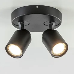 Plafondspot Razza 2L rond zwart gu10