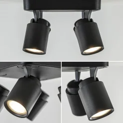 Plafondspot Razza 4L vierkant zwart gu10