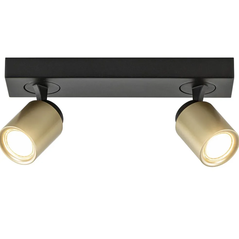 Plafondspot Razza 2L zwart/goud