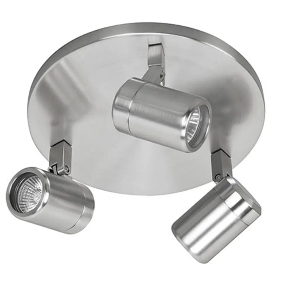 Plafondspot rond Rain 3-l nikkel IP44