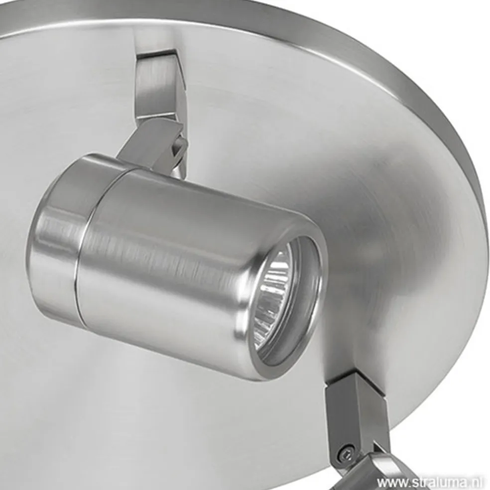 Plafondspot rond Rain 3-l nikkel IP44