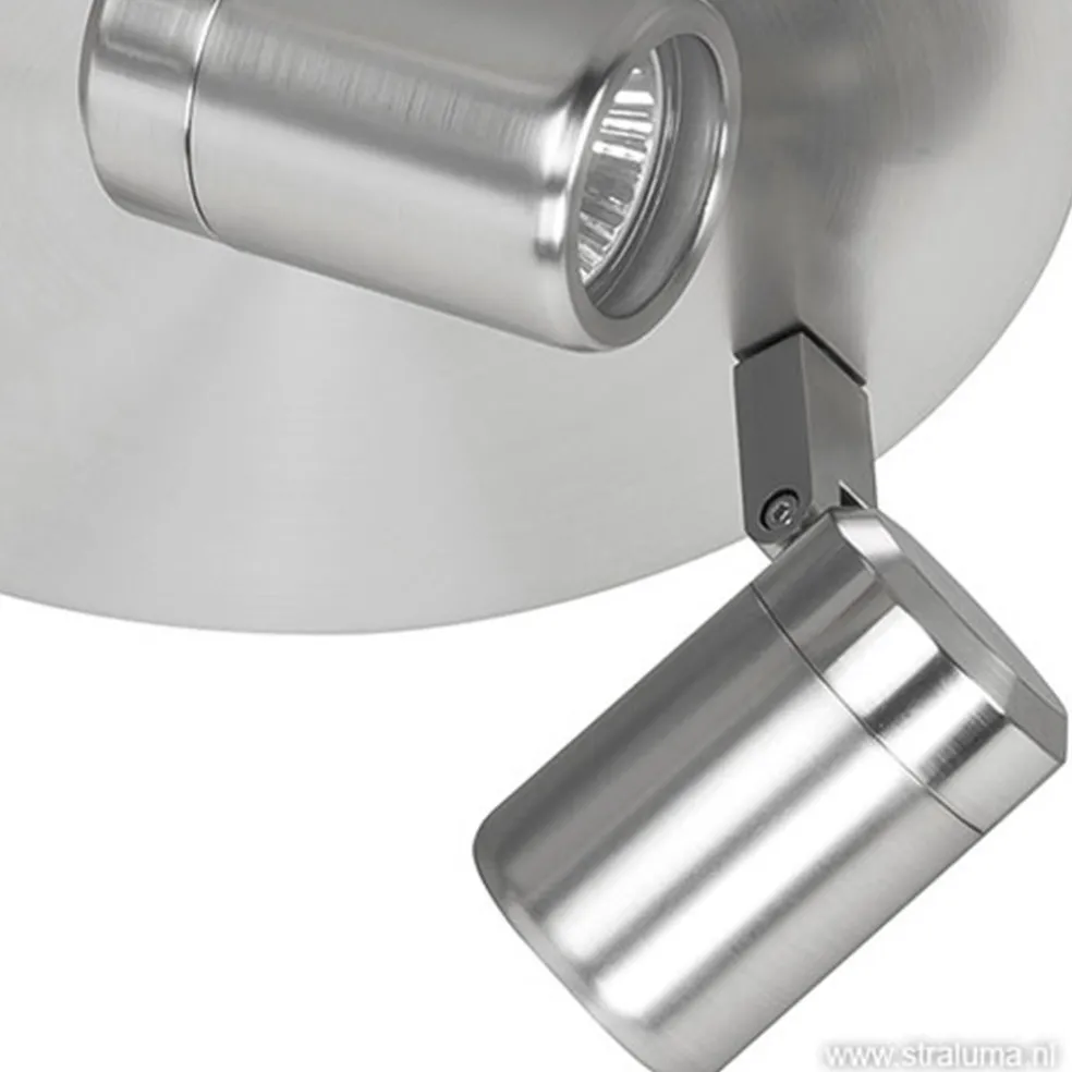 Plafondspot rond Rain 3-l nikkel IP44