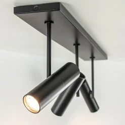Plafondspot Trend 3L balk zwart gu10mini