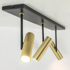 Plafondspot Trend 3L zwart/goud gu10 mini