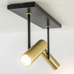 Plafondspot Trend 2L zwart/goud mini gu10
