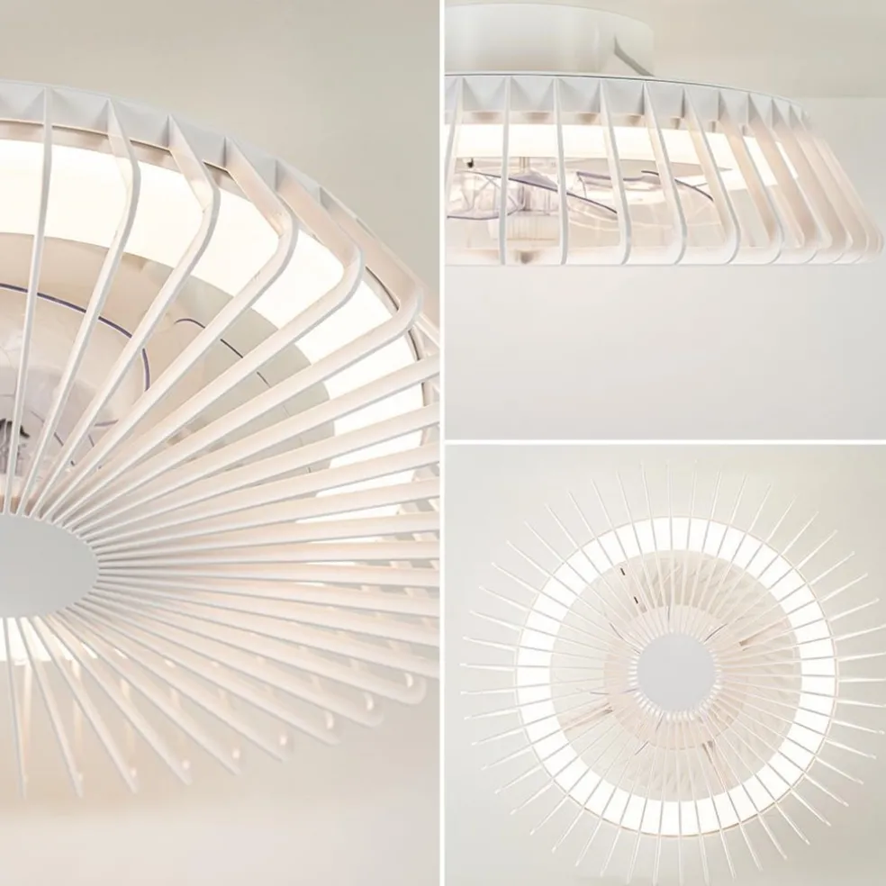 Plafondventilator mini wit inclusief dimbaar LED