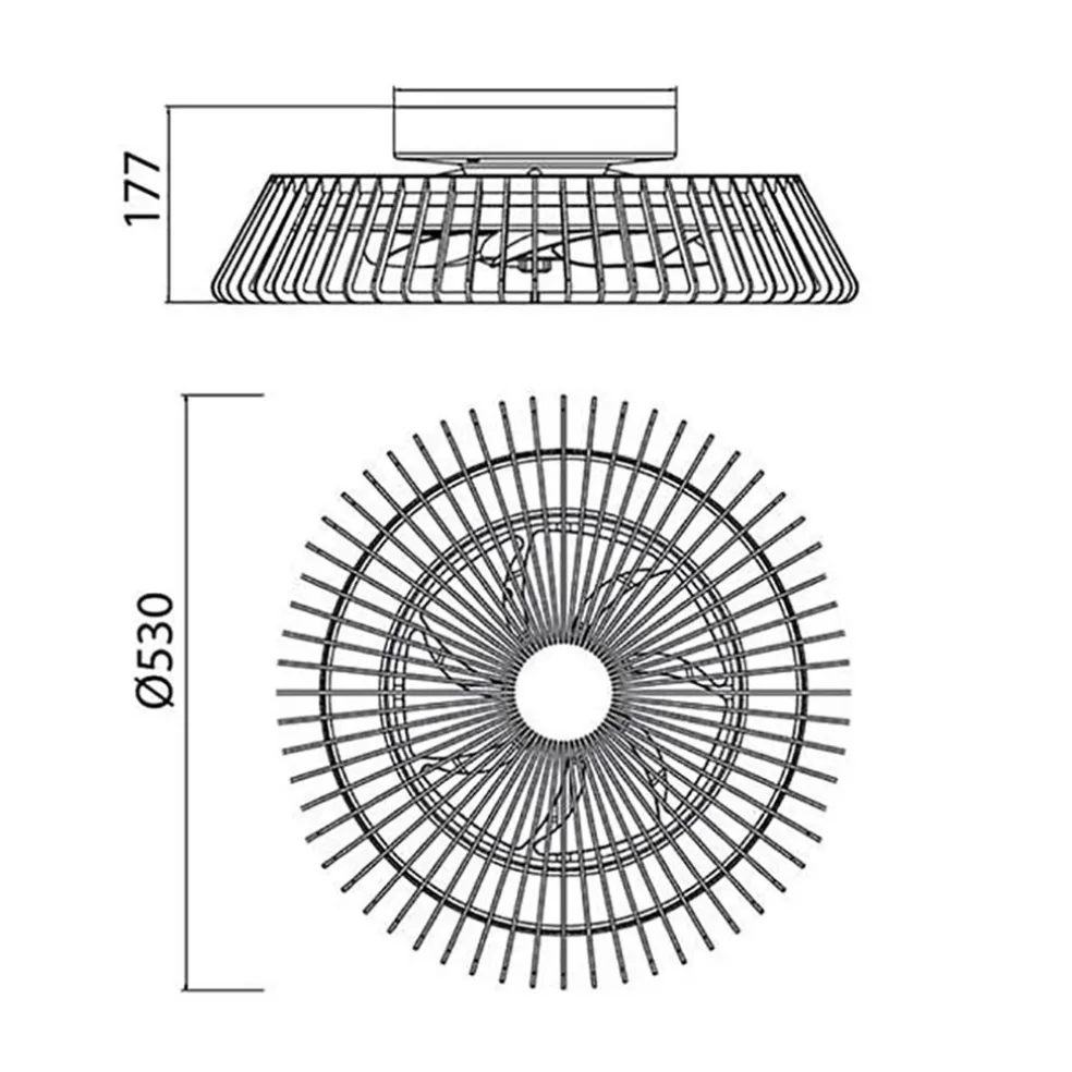 Plafondventilator mini wit inclusief dimbaar LED
