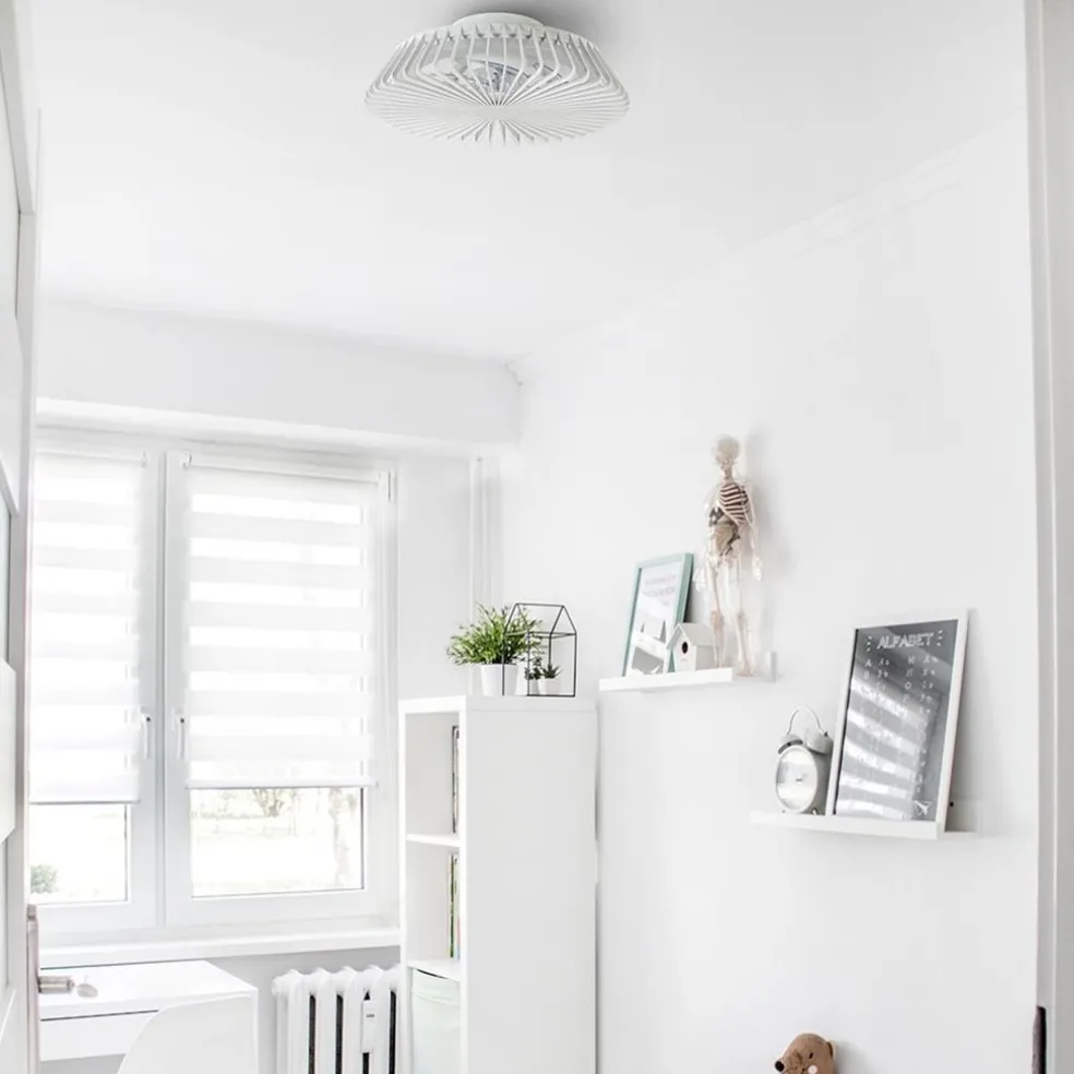 Plafondventilator mini wit inclusief dimbaar LED