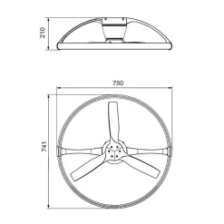 Plafondventilator Nepal Mini zwart