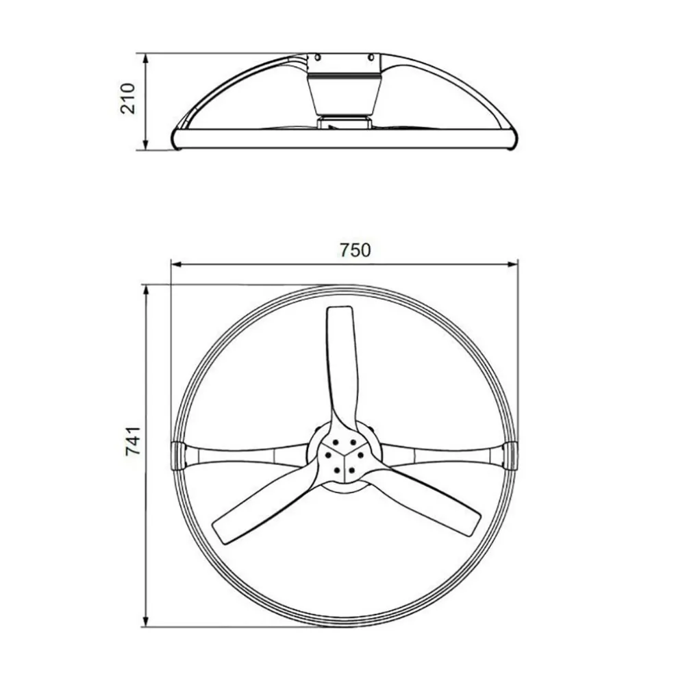 Plafondventilator Nepal Mini zwart