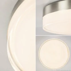**Plafonniere nikkel opaal IP44 3-step d