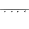 Railsysteem 1-fase zwart inclusief 4 ronde spots