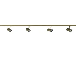 Railsysteem set 1,5 m met 4 GU10 spots brons