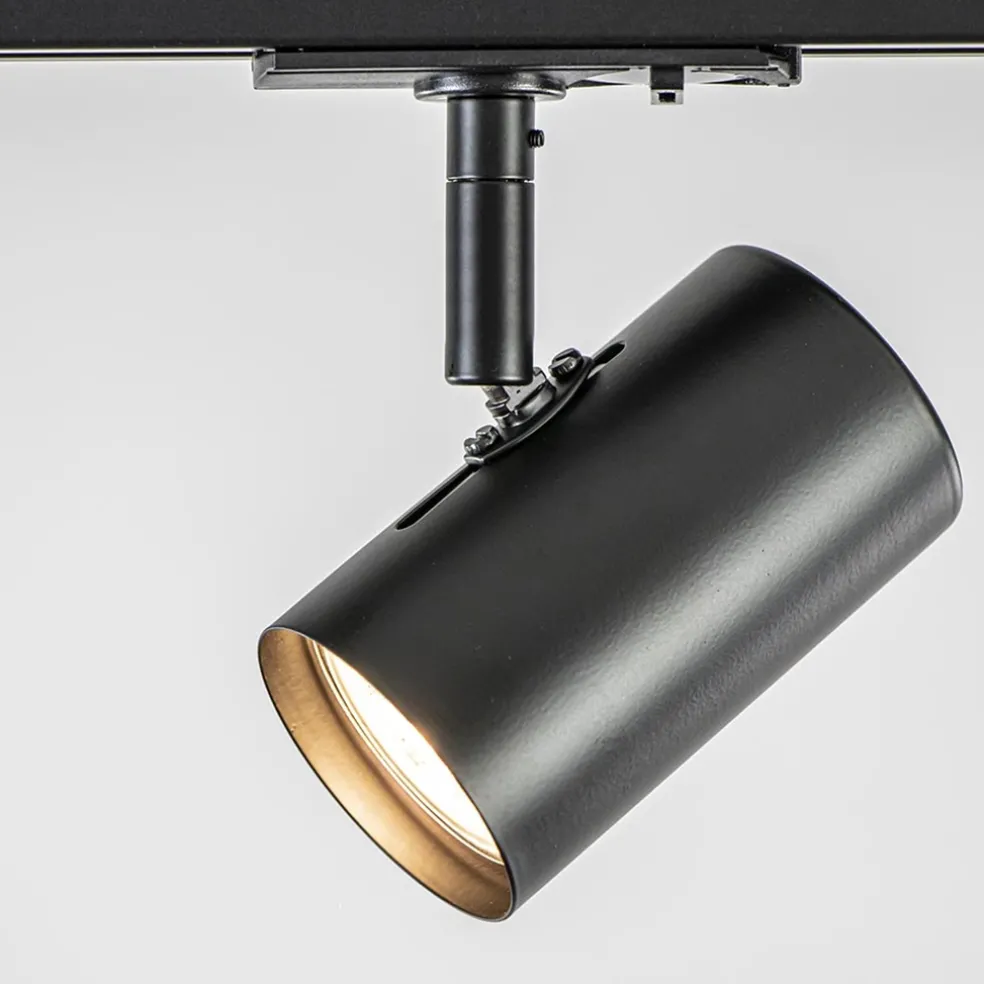 Railsysteem zwart 1mtr compleet met 3xspot