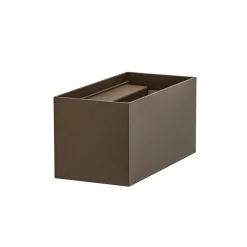 Rechthoekige LED buitenlamp aluminium bruin