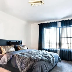 Rechthoekige LED plafondlamp zwart goud design