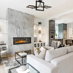 Rechthoekige plafondlamp triple square mat zwart