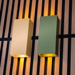 Rechthoekige wandlamp up+down groen