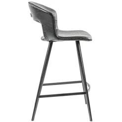 Retro barkruk zwart met imitatieleer