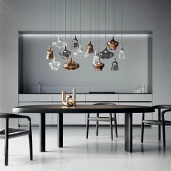 Retro design hanglamp smoke glas met LED