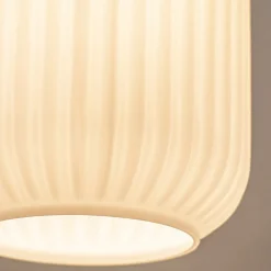 Retro plafondlamp zwart met wit glas