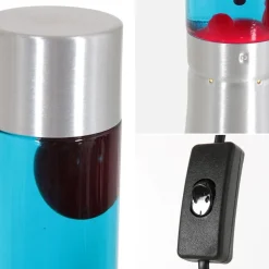 Retro tafellamp lava blauw met rood
