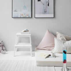 Retro tafellamp lava blauw met rood