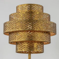 Robuuste tafelamp brons met zwart marmeren voet