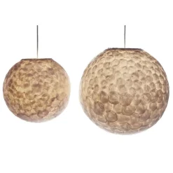 Romantische hanglamp bol creme schelp