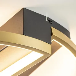 Ronde LED plafondlamp zwart goud