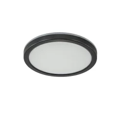 Ronde LED plafondlamp zwart met 3 licht opties IP44