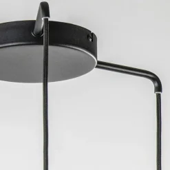 Ronde 3-lichts hanglamp zwart/marmer met smoke glas