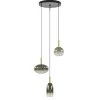 Ronde 3-Lichts LED hanglamp met gold fading glas