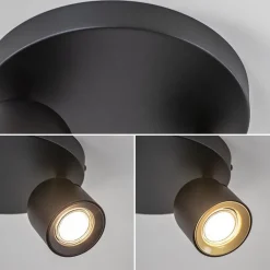 Ronde opbouwspot 2-lichts zwart GU10