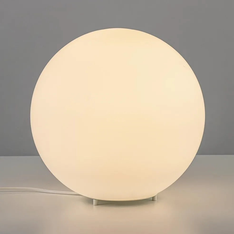 Ronde tafellamp opaal glas 30 cm