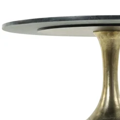 Salontafel Rickerd groen marmer met antiek bronzen poot